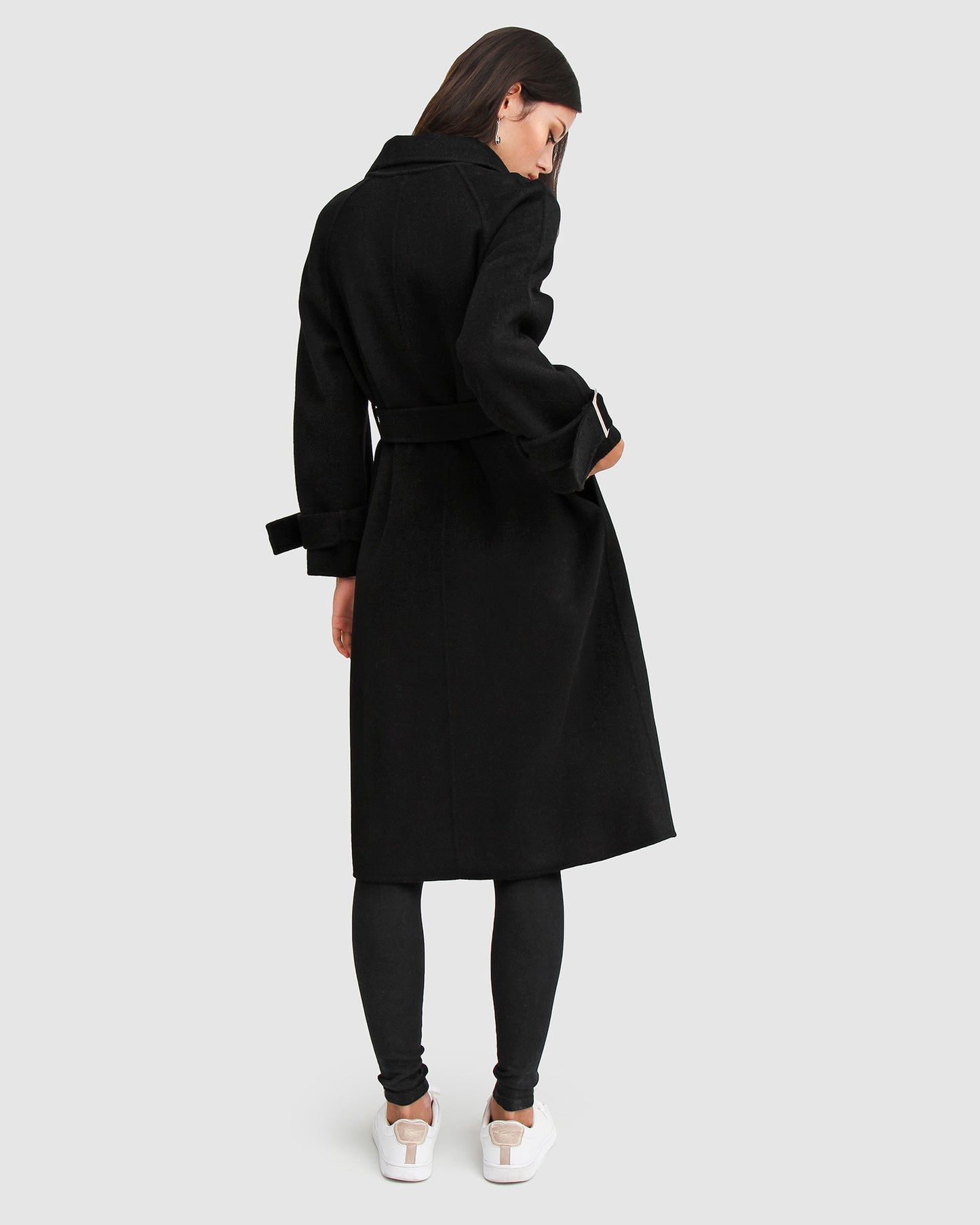 Shore To Shore Belted Wool Coat - Black