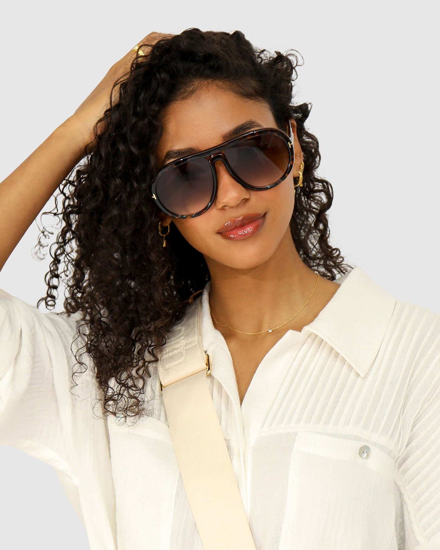 Undercurrent Oversized Aviator Sunglasses - Mosaic Tort