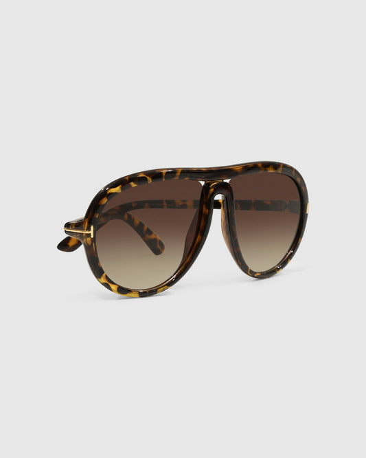 Undercurrent Oversized Aviator Sunglasses - Mosaic Tort