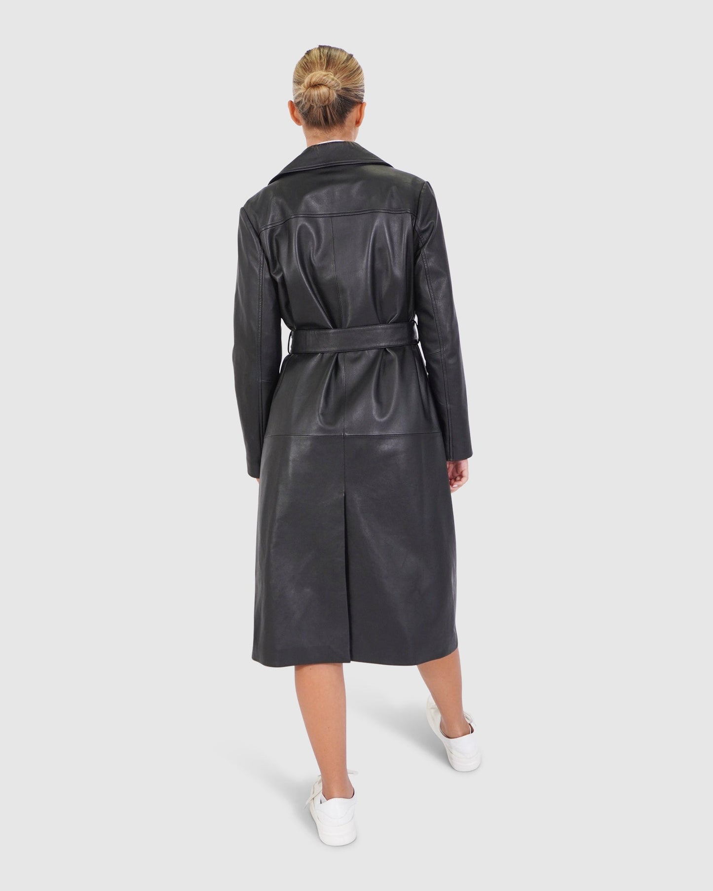 Unstoppable Leather Trench - Black