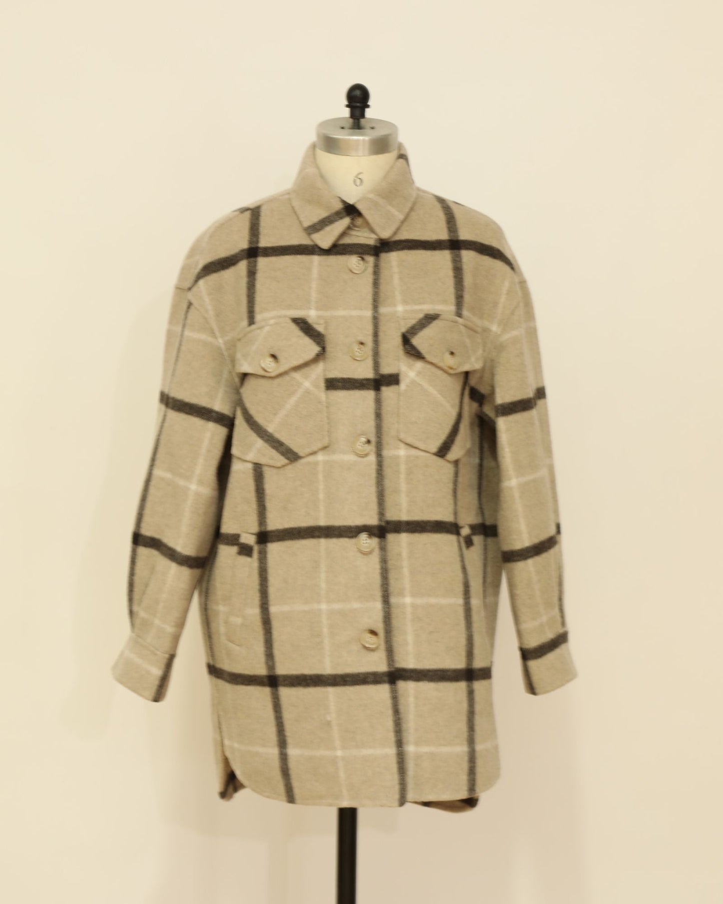 Plaid Shacket - Oat Plaid