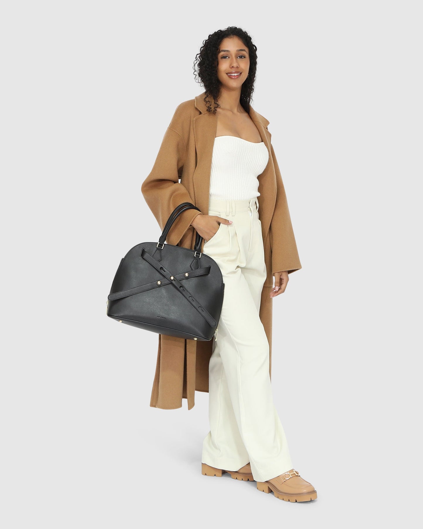 Wide Awake Split Hem Overcoat - Camel