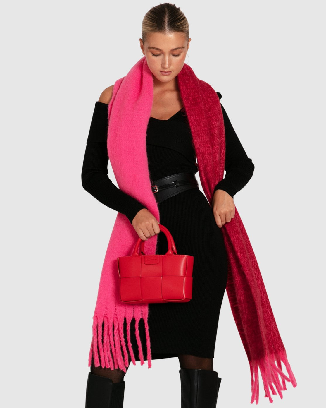 Wasted Love Two-toned Scarf - pink/red