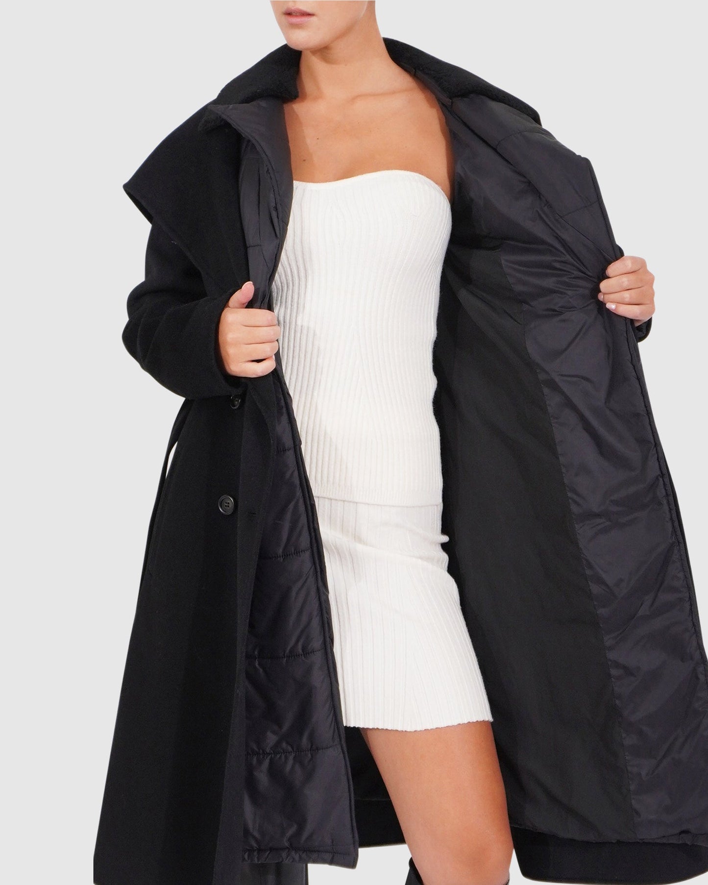 Walk Me Home Convertible Coat - Black