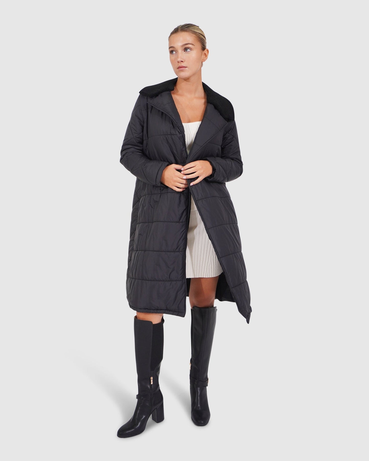 Walk Me Home Convertible Coat - Black