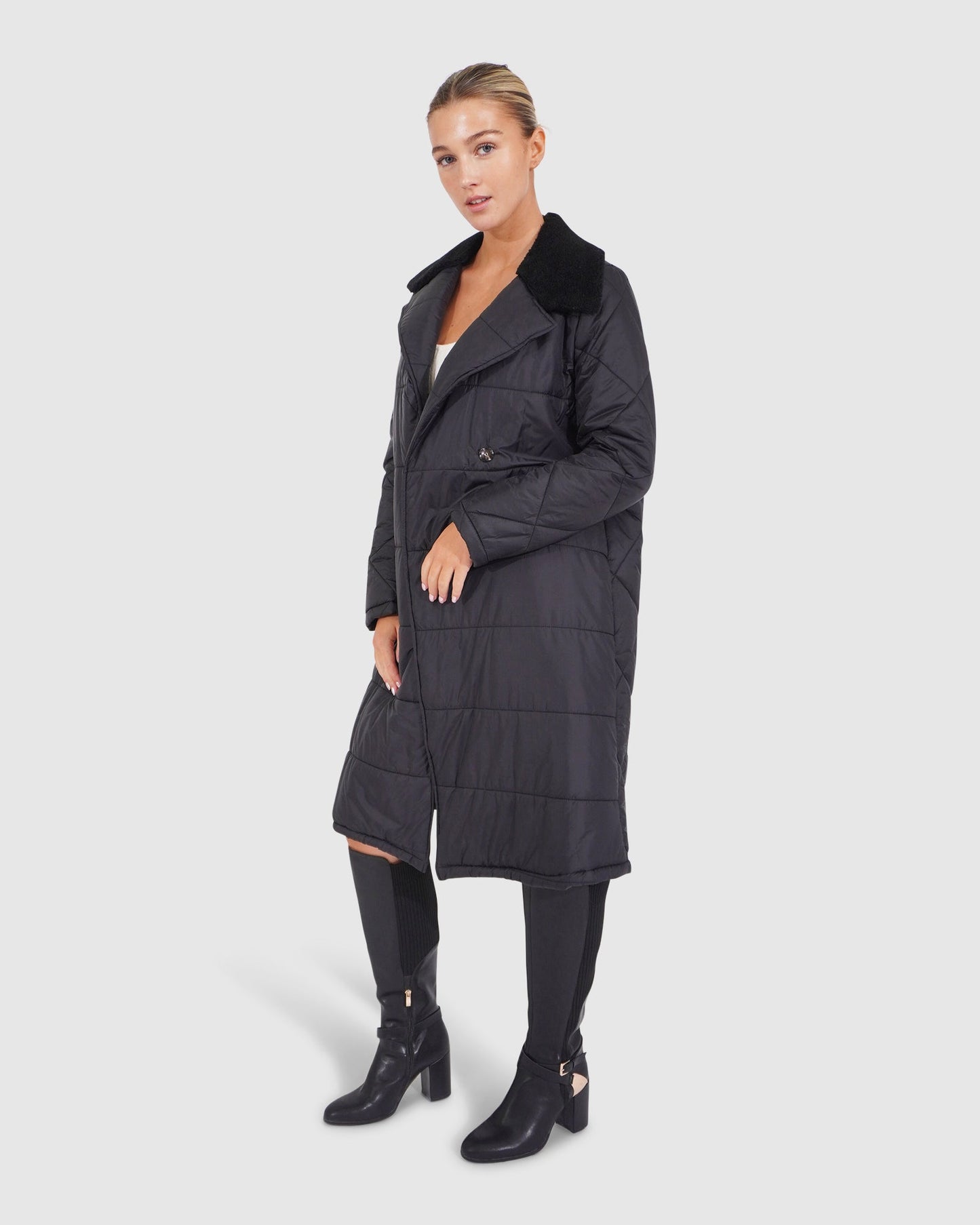 Walk Me Home Convertible Coat - Black