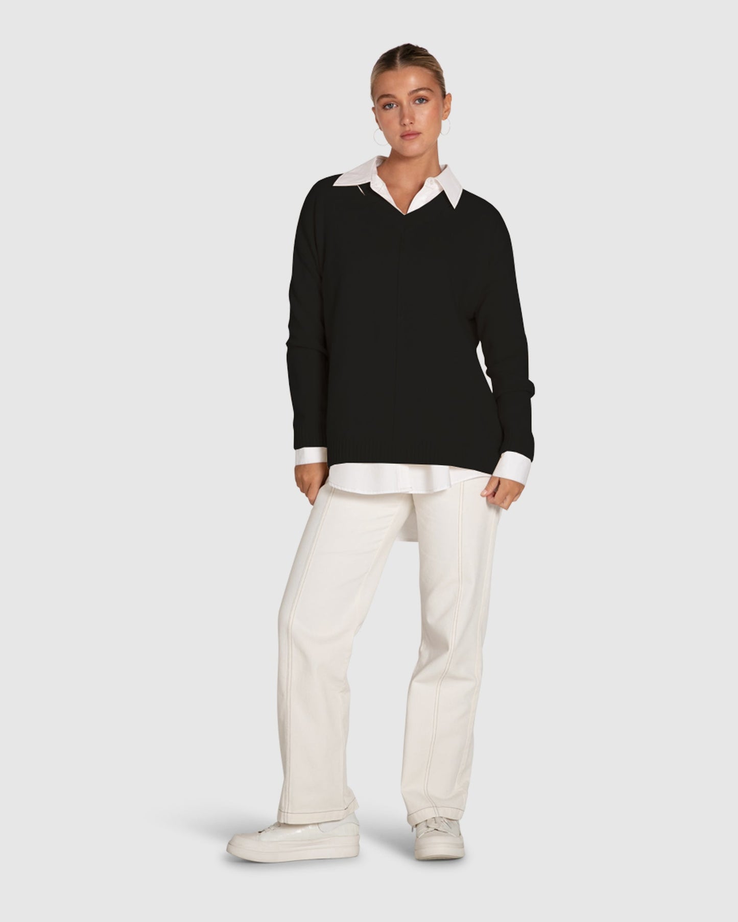 Wonder Of You Cashmere Blend Oversized Jumper - Black