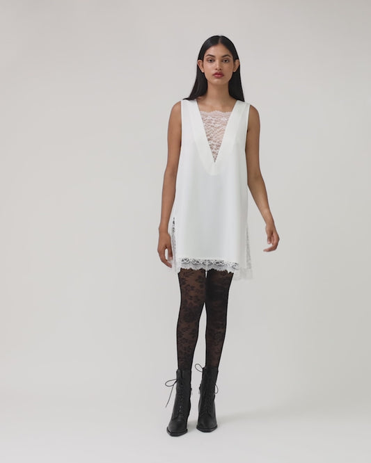 After Party Lace Mini Dress - Off-White